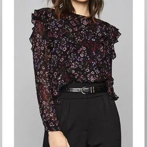 REISS | Faiza Ruffled Pintuck Blouse
